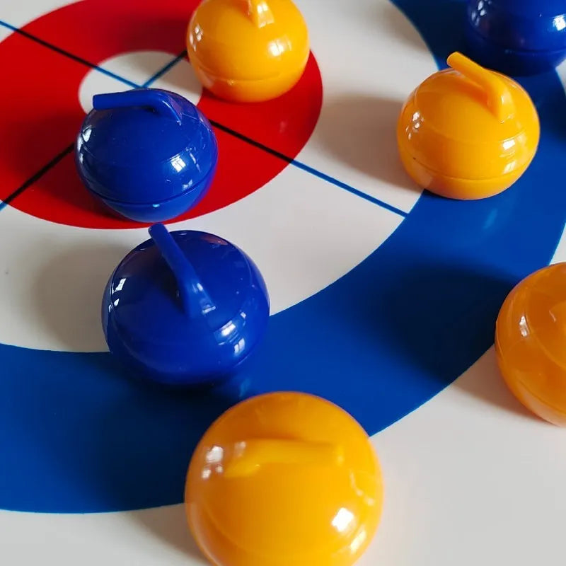 Table curling games, family entertainment, family gathering board games, 8 balls per set, plastic frame, white/red/yellow/blue
