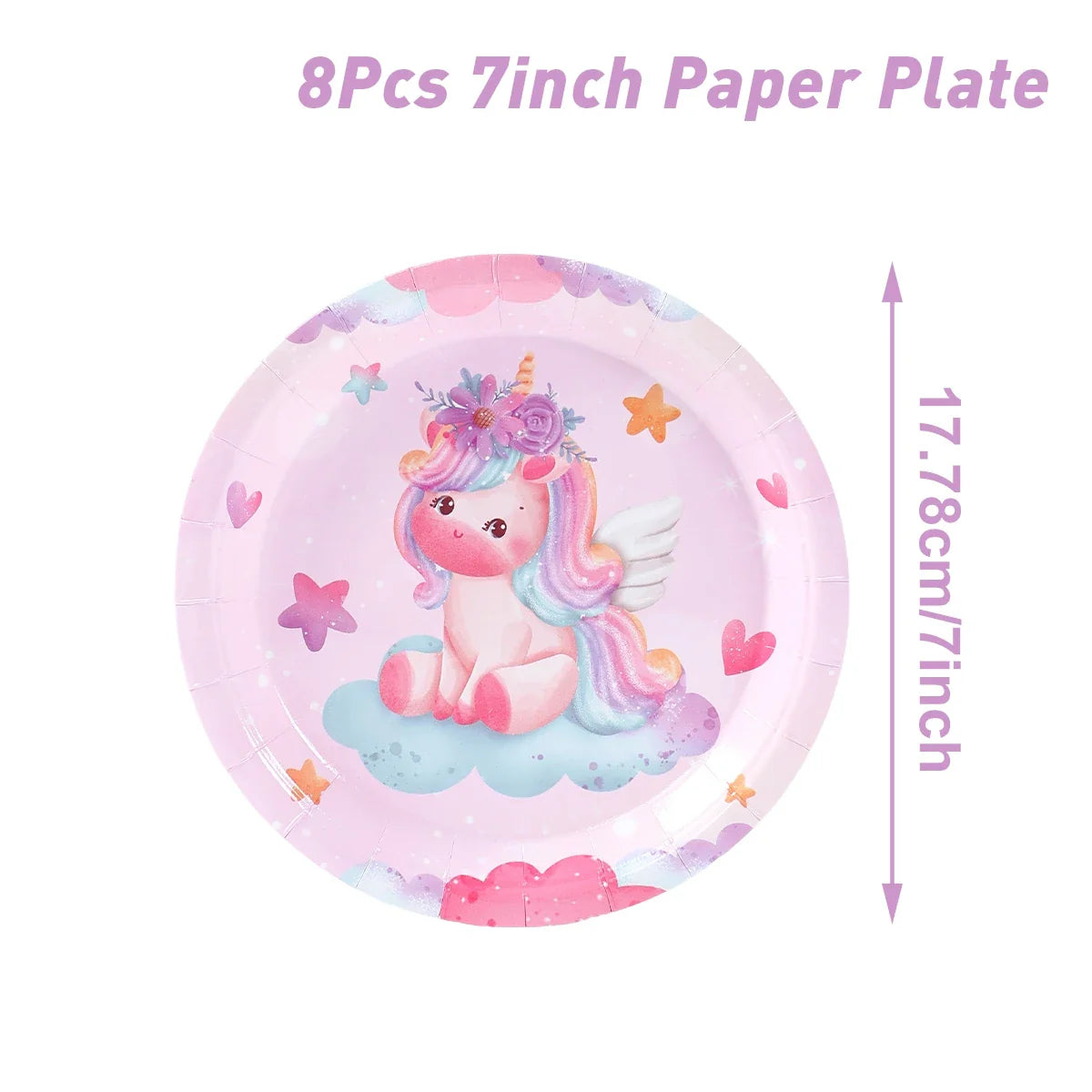 Unicorn Disposable Tableware Set Plates Cups Napkins Birthday Party Decoration Kids Boy Girl Wedding Birthday Party Supplies