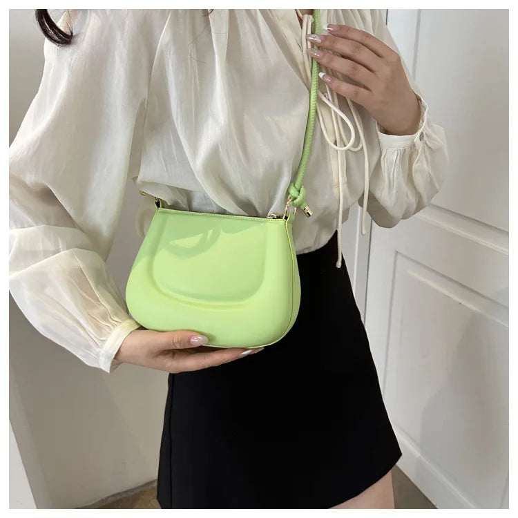 Soft PU Leather Ladies Crossbody Bag | Women's Purple Underarm Bag & Retro Solid Color Handbag (Fashion Design Girl Small Shoulder Bag)
