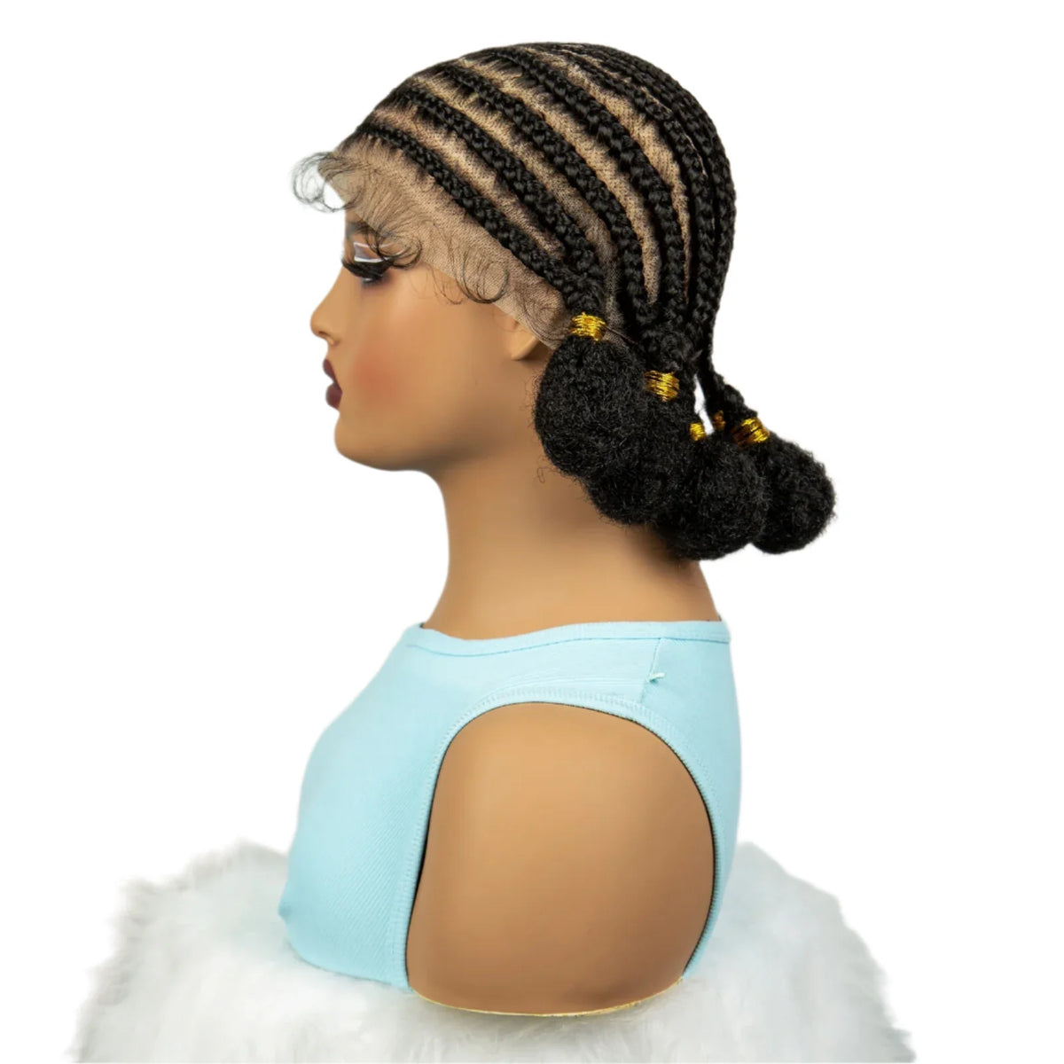 Cornrow Bantu Knotless Braids Wig | Handmade Full Lace | Baby Hair