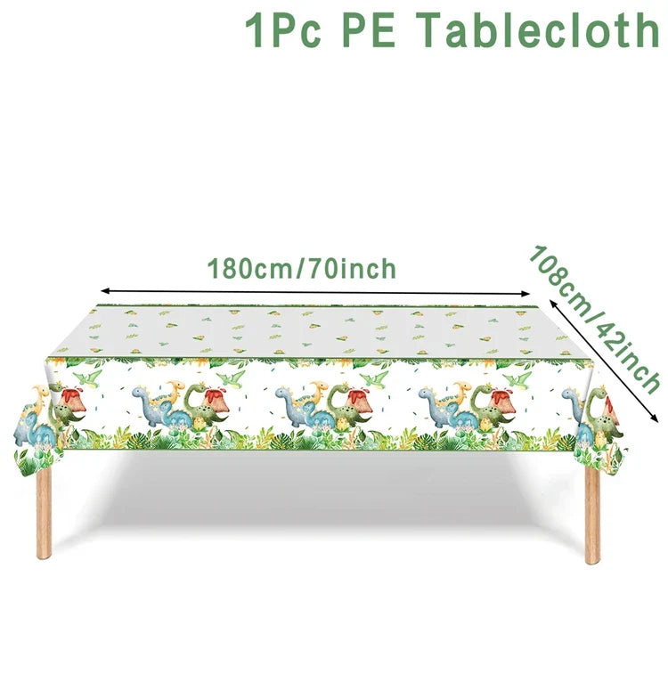 Dinosaur Birthday Disposable Tablecloth Birthday Party Decoration Kids Boy Baby Shower Jungle Dino Party Table Cover Supplies