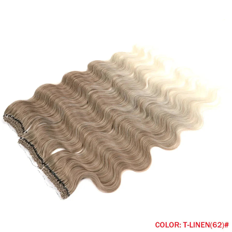 Fashion Idol Body Wave Crochet Hair - 22 Inch Soft Long Synthetic Goddess Braids - Natural Wavy Ombre 613 Blonde Hair Extensions