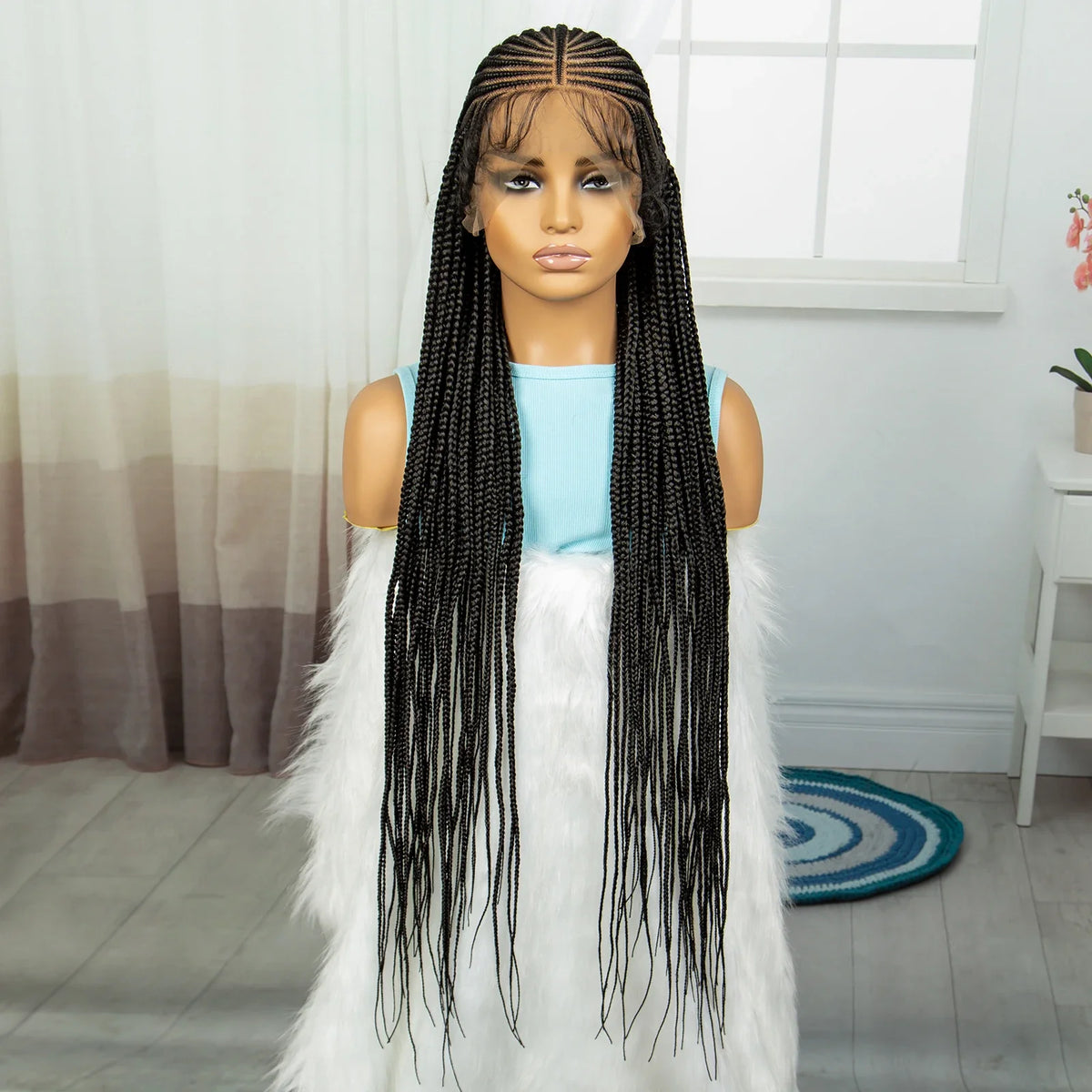 Cornrow Knotless Box Braids Wig | Full Lace Frontal | Baby Hair