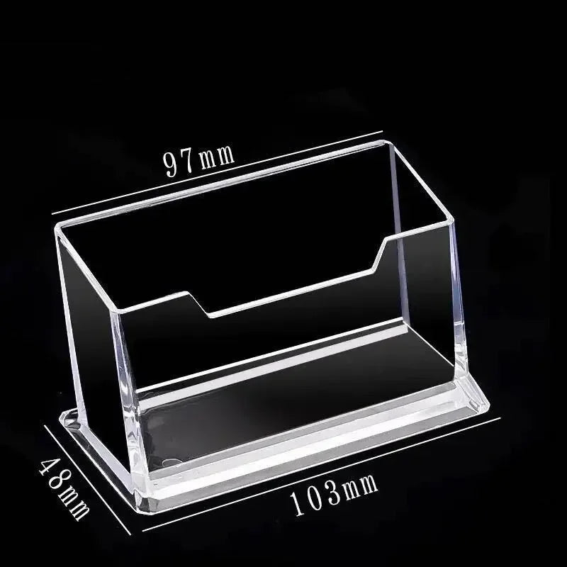 1pc Transparent Desktop Acrylic Shelf Storage Box – Display Stand & Business Card Holder