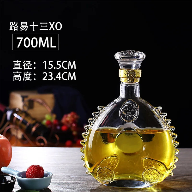 Novelty Design Multi Styles Barware Wine Glass Bottle 250-1000ml Lead-free Glass Whiskey Decanters for Liquor Scotch Bourbon