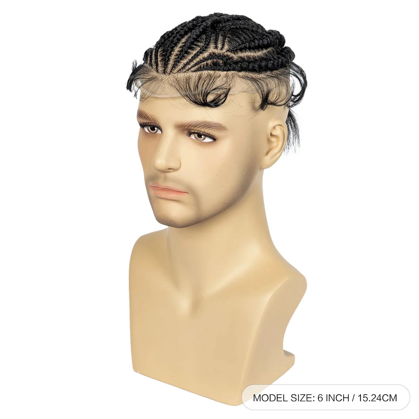 Men's HD Full Lace Cornrow Braided Toupee | Box Braids Wig | Synthetic Lace Front | African Men's Braids