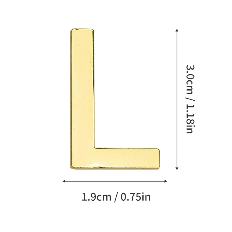 1Pcs Metal Self Adhesive House Number English Alphabet Letters for Apartment Room Door Plate Table Mailbox Number Stickers 3*2cm