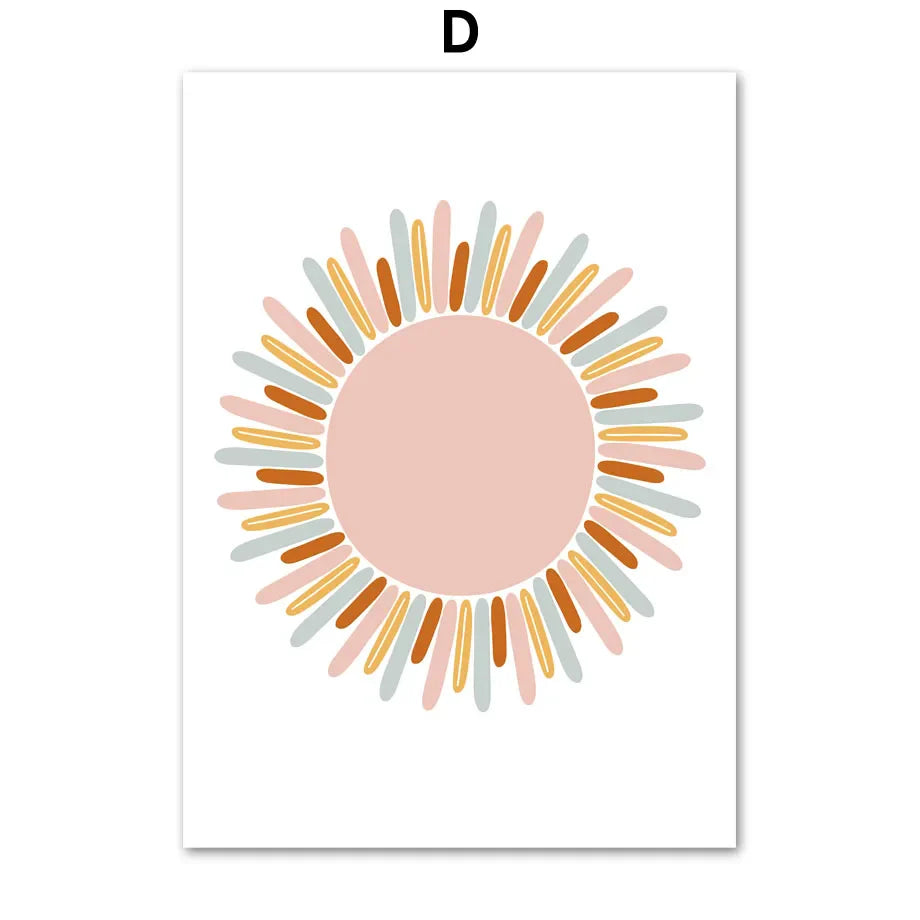 Kawaii Angel Girls Rabbit Sun Rainbow Cloud Cartoon Children Posters Canvas Painting Wall Art Print Picture Baby Kids Room Decor