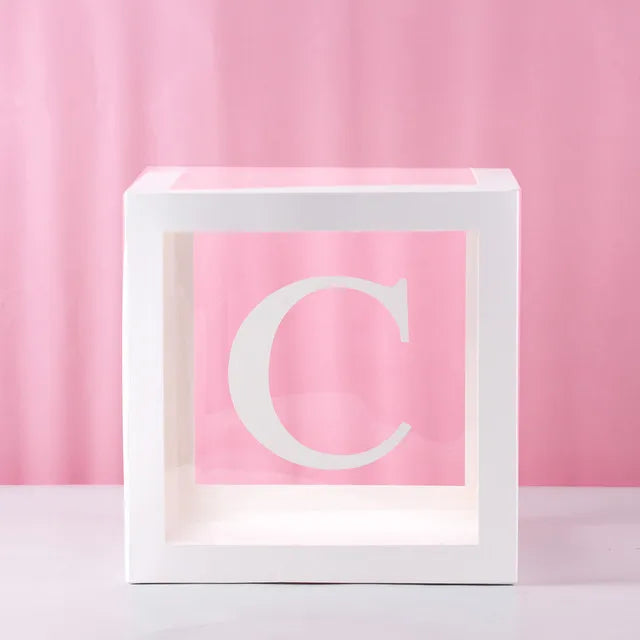 Birthday Balloon Boxes For Party Decorations 1st Happy Birthday Balloon Blocks Decor with ONE Letter Boy Girl Baby Shower Decor