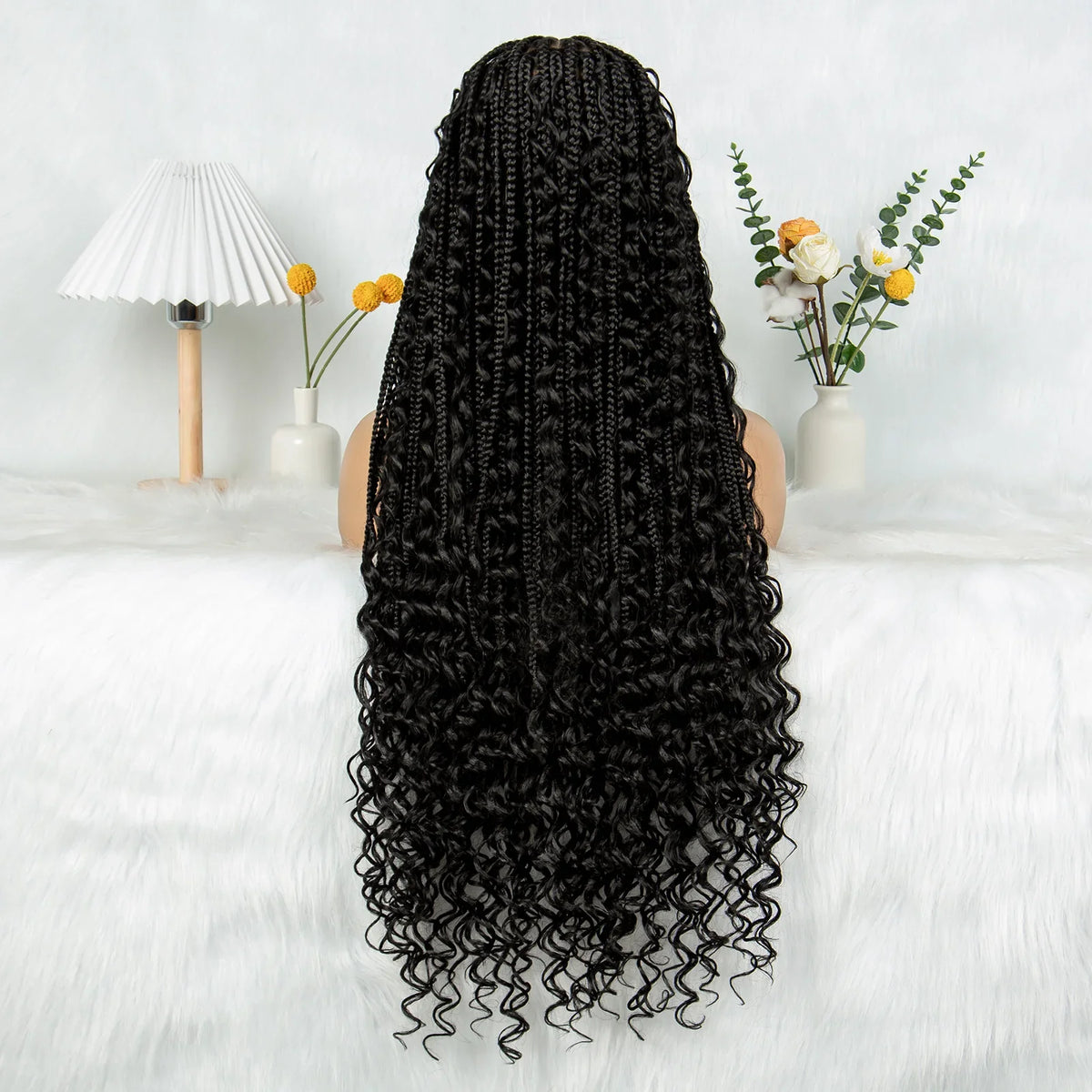 HD Transparent Boho Box Braids Wig | Full Lace | Knotless | Black Women & Girls