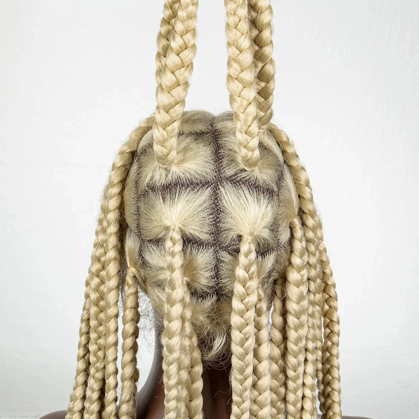 36" Purple Knotless Box Braids Wig | Transparent Full Lace | Baby Hair | Synthetic