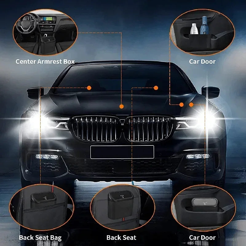 Car Trash Can (With Lid), Small Car Trash Can, Leak-Proof Mini Car Supplies
