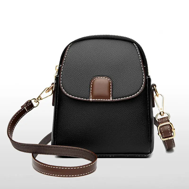 Fashion Leather Crossbody Bag for Women | Mini Shoulder Bag & Flip Zipper Messenger Bag (Students' Small Handbag)