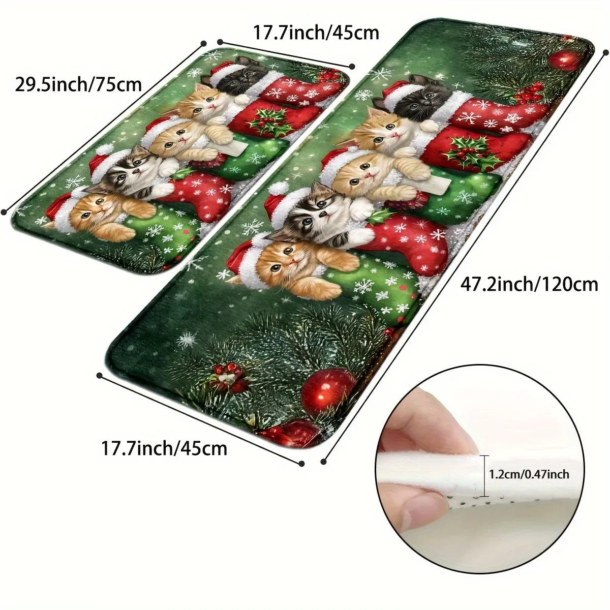 VIKAMA Christmas Carpet Cute 5 Kittens Floor Mat Door Mat Soft Welcome Carpet Living Room Carpet Rug For Bedroom Home Decoration