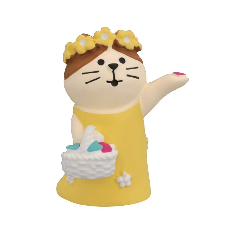 Cute Cat Wedding Zakka Figurine Bride Baby Stroller Resin Model Miniatures Model Cake Ornaments Decor Crafts Desktop Accessories