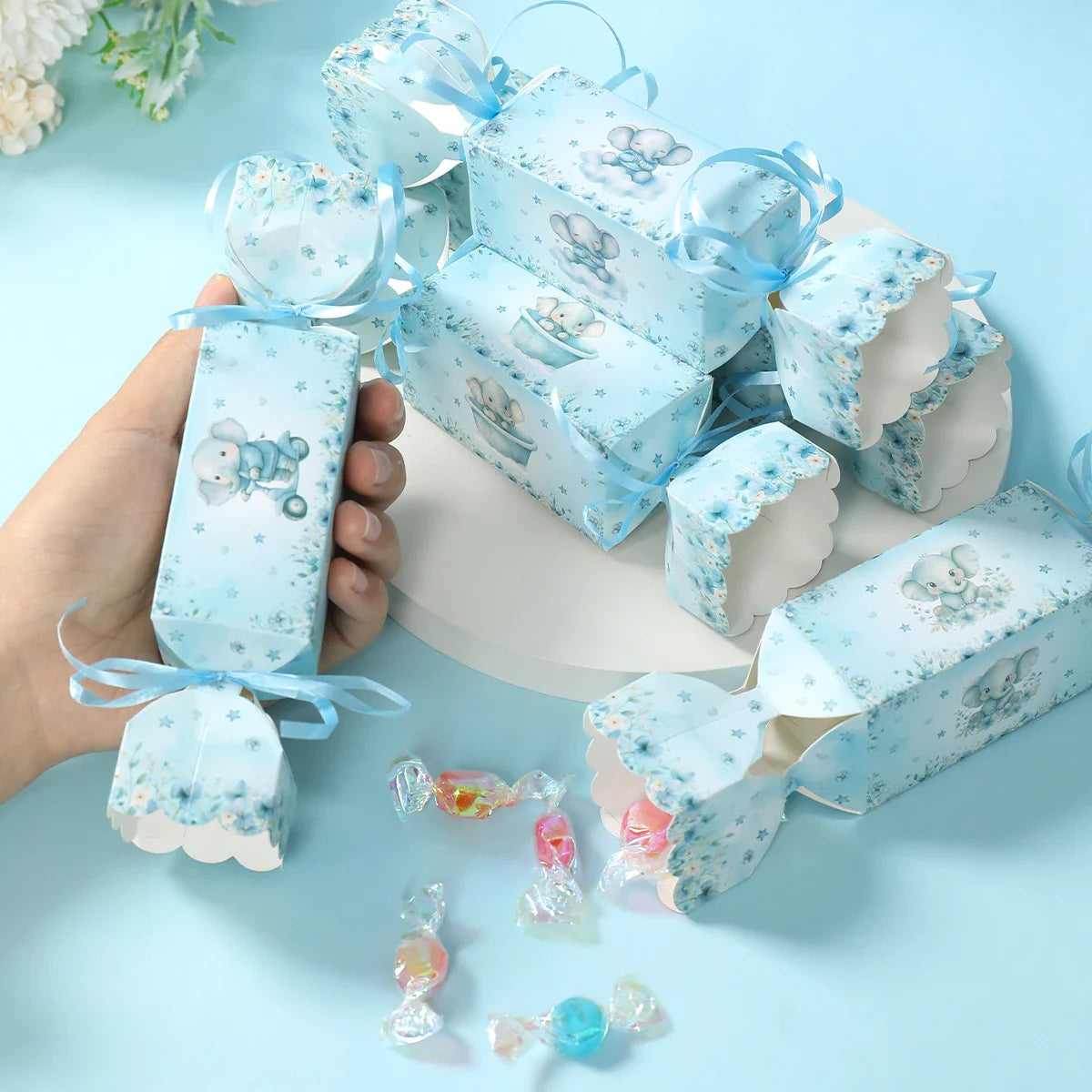 Baby Elephant Candy Box Gift Box Favor Box Birthday Party Decor Kids Boy Girl Birthday Party Supplies Favors Baby Shower Decor