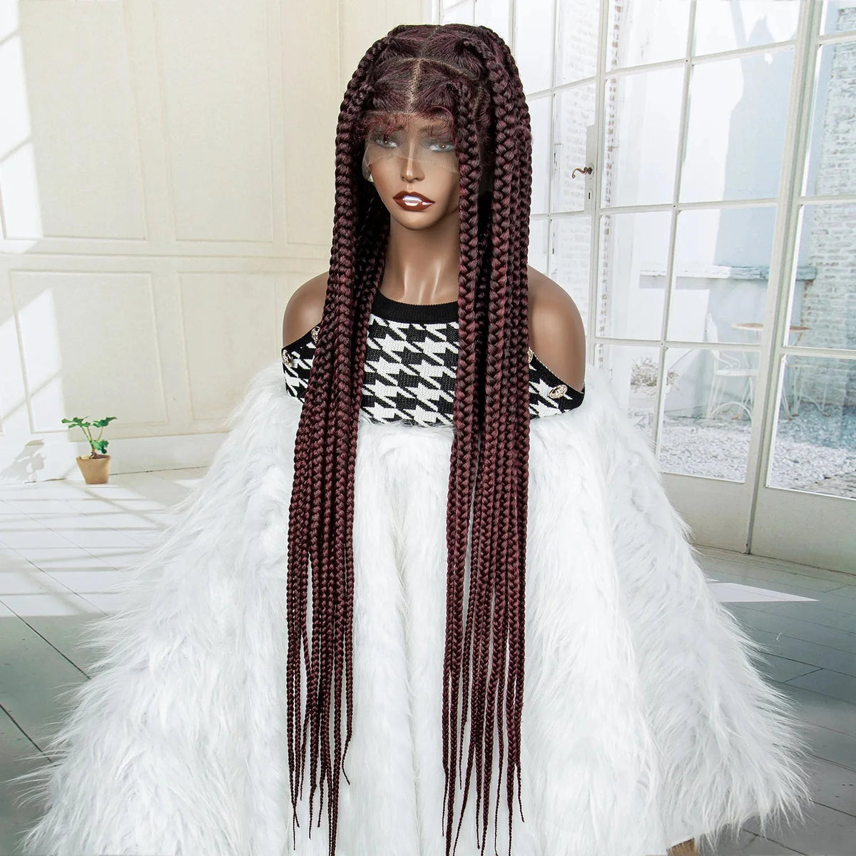 Jumbo Cornrow & Knotless Box Braids Wig | Full Lace | Baby Hair | Black Women