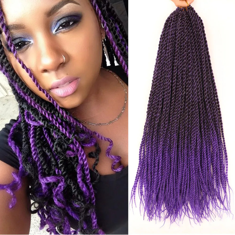 Full Star 30 Strand Pre-Twist Crochet Braids | Senegalese Twist | Ombre
