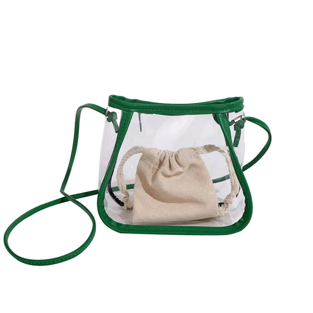 Creative 2-in-1 Clear Crossbody Bag | Portable Waterproof PVC Shoulder Tote (Casual Women's Commuting Bag)
