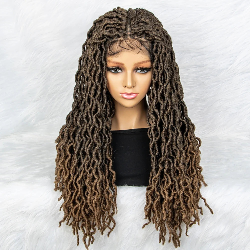 HD Transparent Lace Braided Wig with Lambswool Curls
