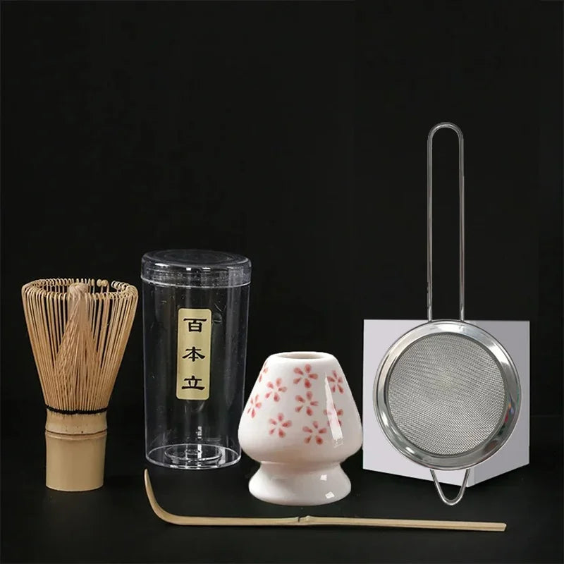 4PCS/set Japanese Matcha Set Safety Bamboo Buddha Tea Spoon Tea Set Indoor Tea Stirring Tools Accessories Kitchen Teaware Sets