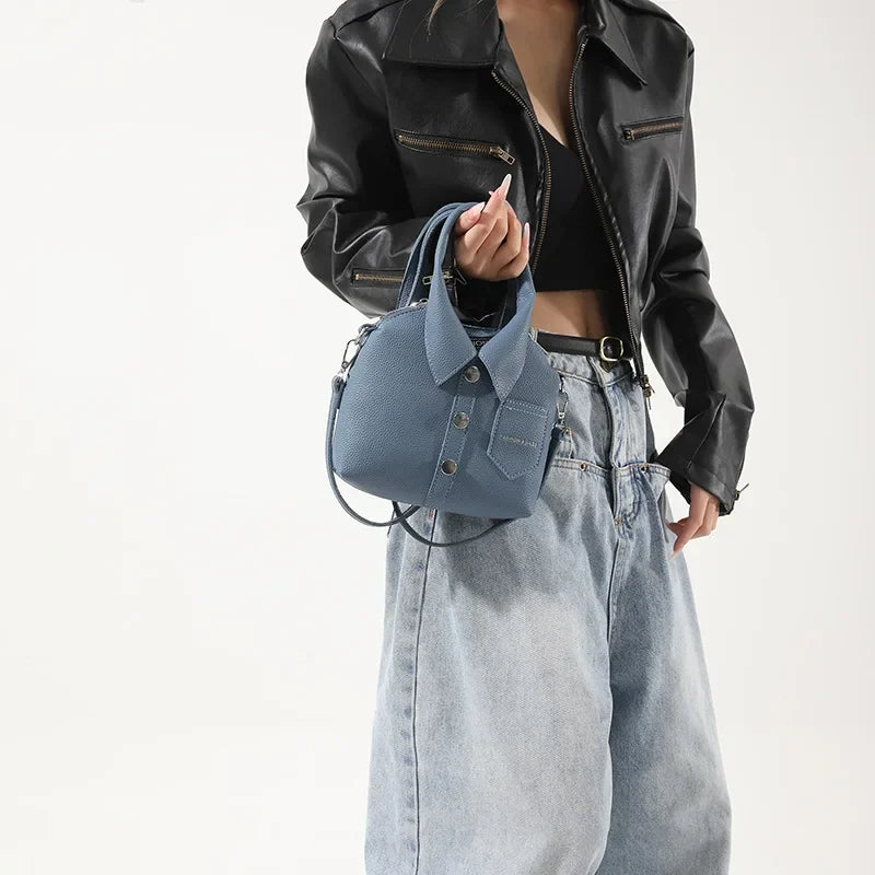 Designer Style Square Compact Shoulder & Crossbody Bag | High Quality PU Leather Handbag for Women (Zipper Closure, Unique Design)