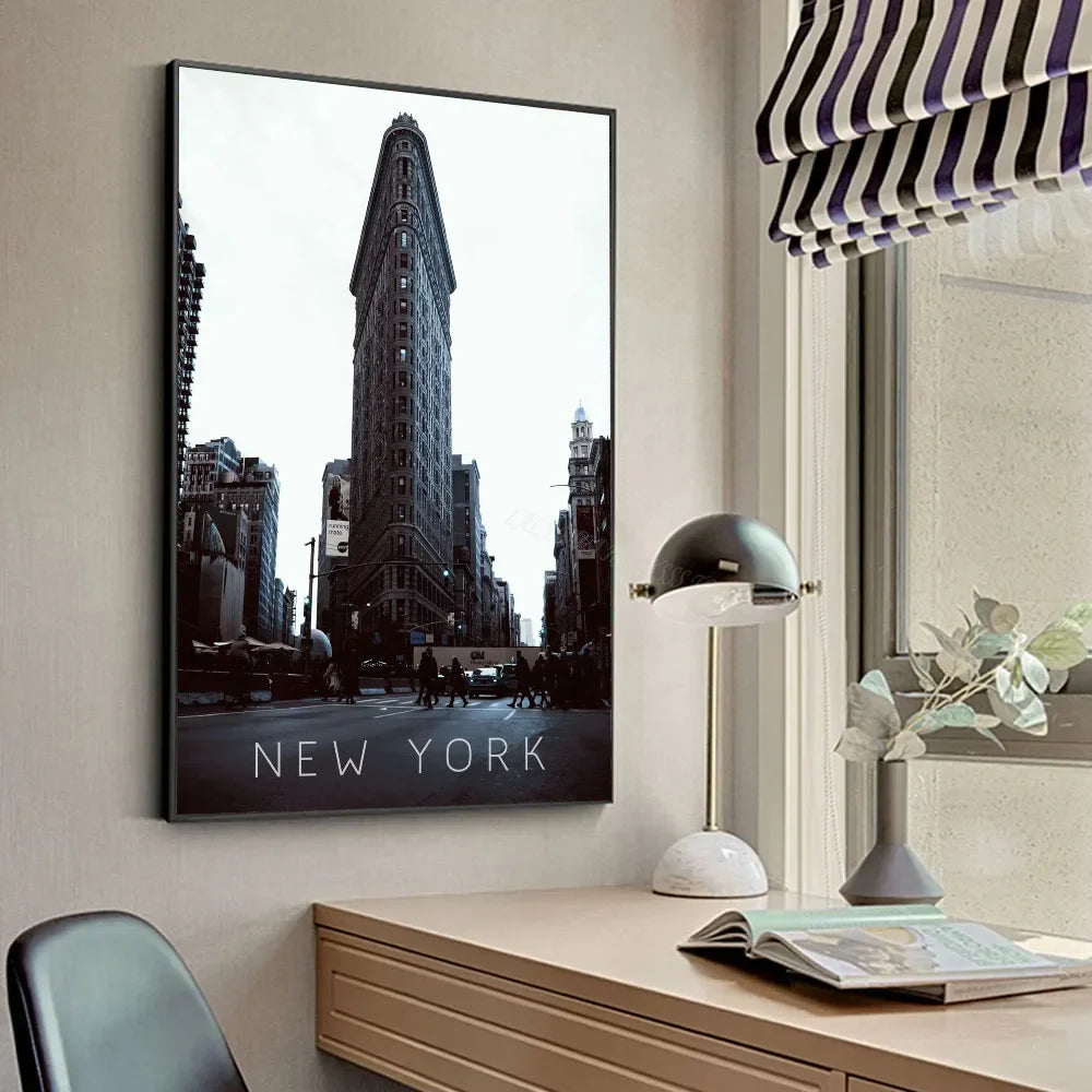 Modern New York City Manhattan Night View Lanscape Art Poste Poster HD Posters Home Room Bar Cafe Decor Art Wall Painting