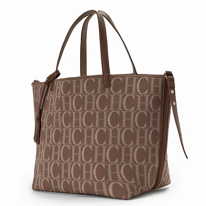 Women's Brand Fashion Letter Print Large Capacity Tote Bag | Versatile Elegant Casual Shopping & High Quality Ladies Shoulder Bag