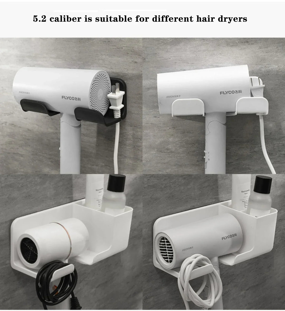 Hair Dryer Storage Rack, Wall Mounted Storage Rack, Clothes Hanger, Bathroom Storage Rack, Bathroom Storage Rack