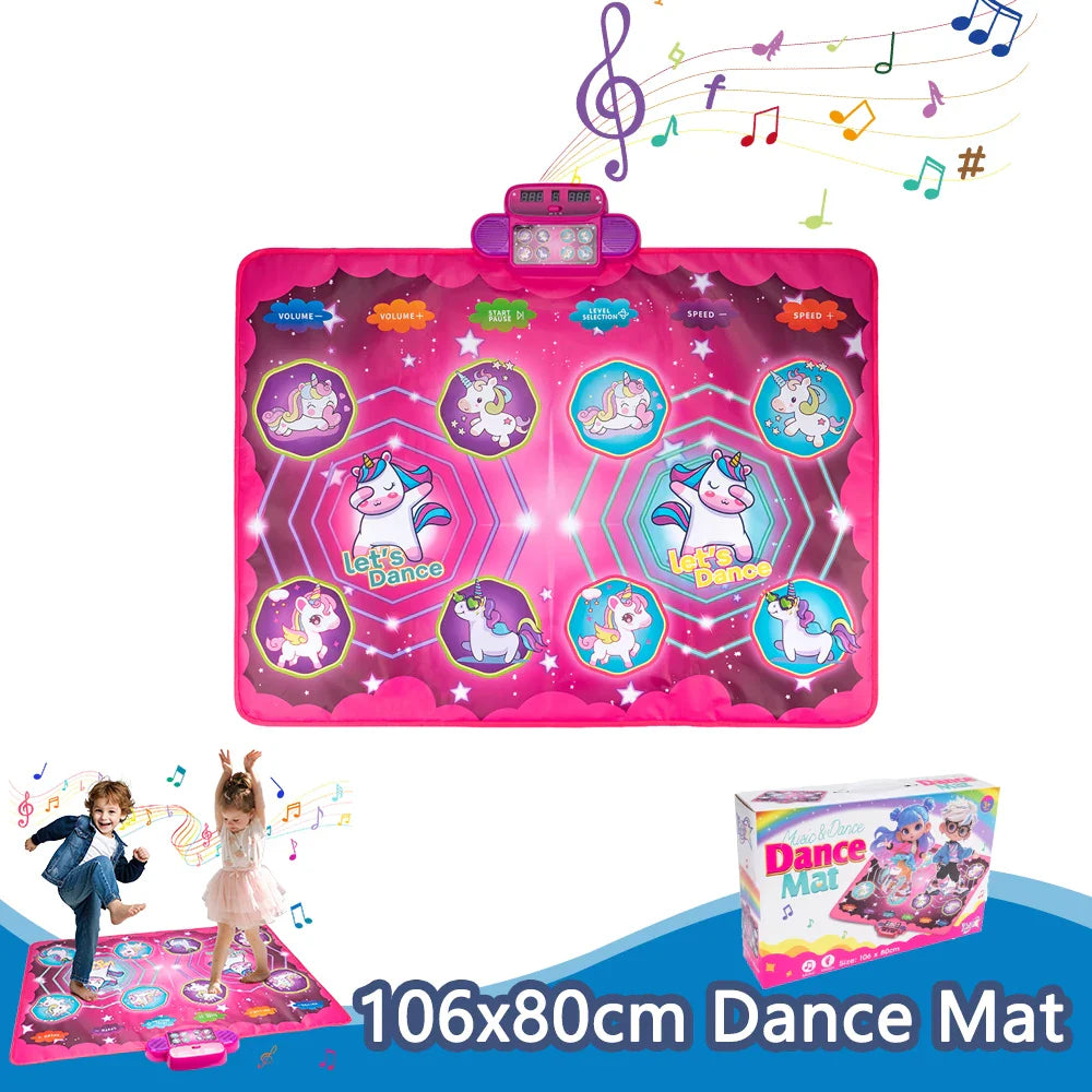 Dancing Blanket Kids Electronic Dance Mat Kid Floor Music Blanket Double Players Mode with 9 Levels Educational Toys Kids Gifts