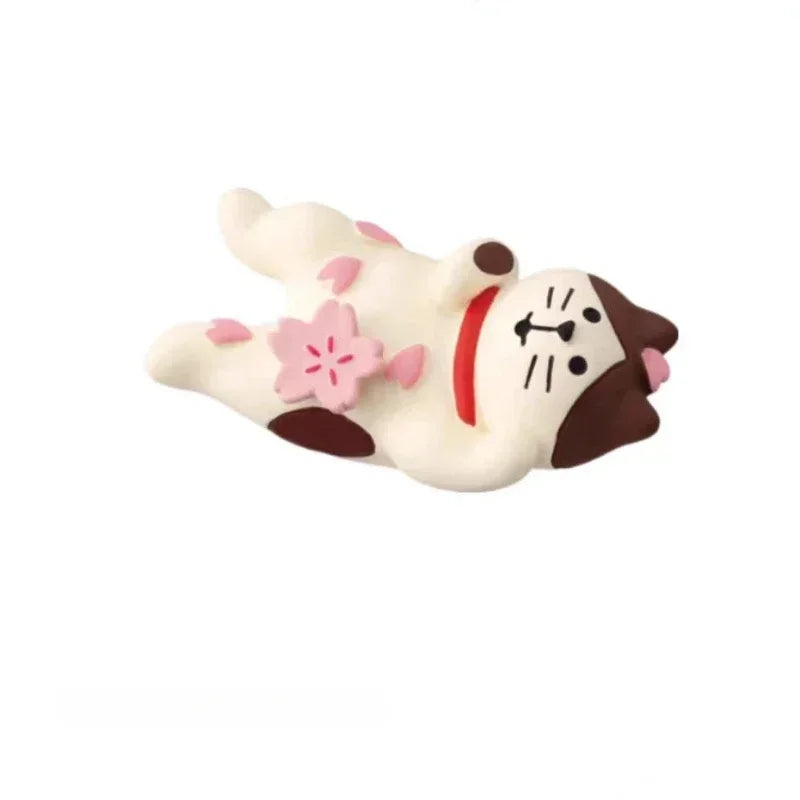 Cute Cat Ornament Admiring Flowers Scene ZAKKA Cherry Blossom INS Trendy Toy DIY Resin Handicraft Ornament