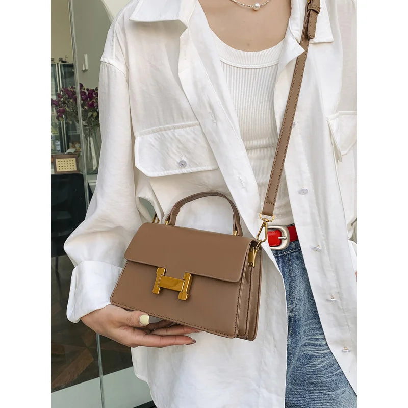 New Fashion Korean Style Small Square Bag | Textured Versatile Shoulder Crossbody Handbag for Women (Solid Color)