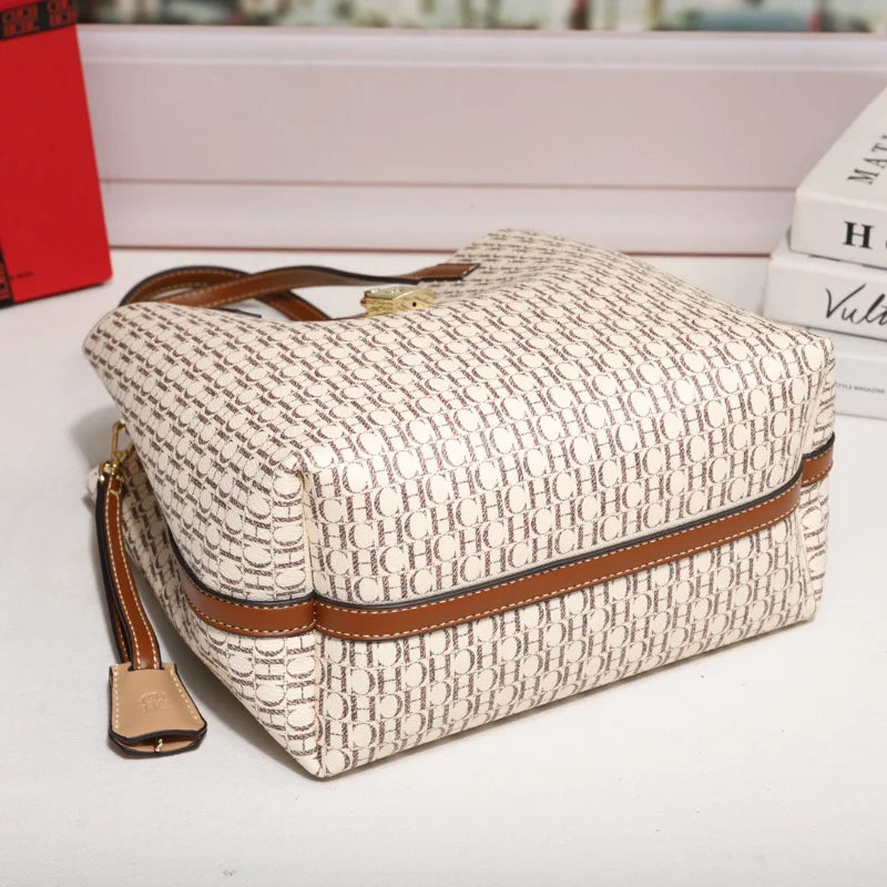 Premium Versatile Leather Crossbody Bag | Ladies Large Capacity Daily Commuter Tote Bag (Letter Print Design, Fashion Casual)