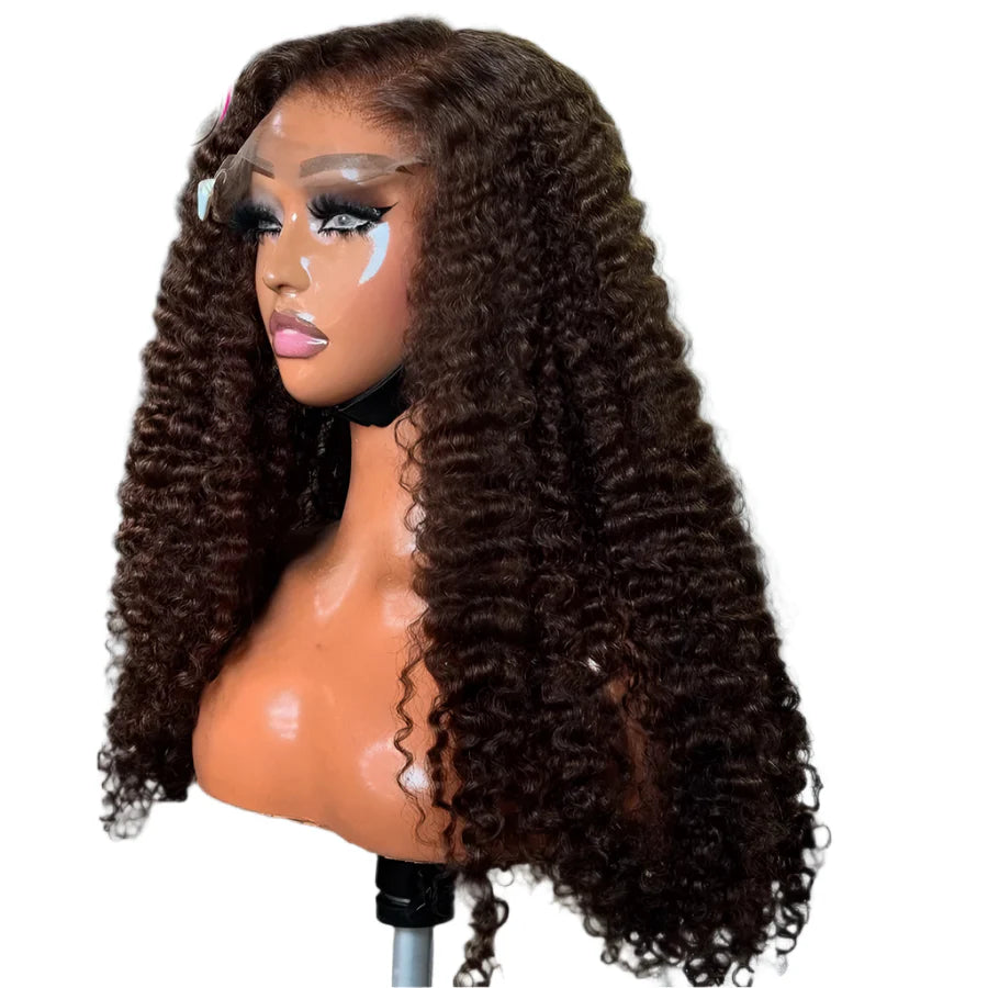Brown Burmese Curly HD Lace Frontal Wig | Glueless Ready-to-Wear Human Hair