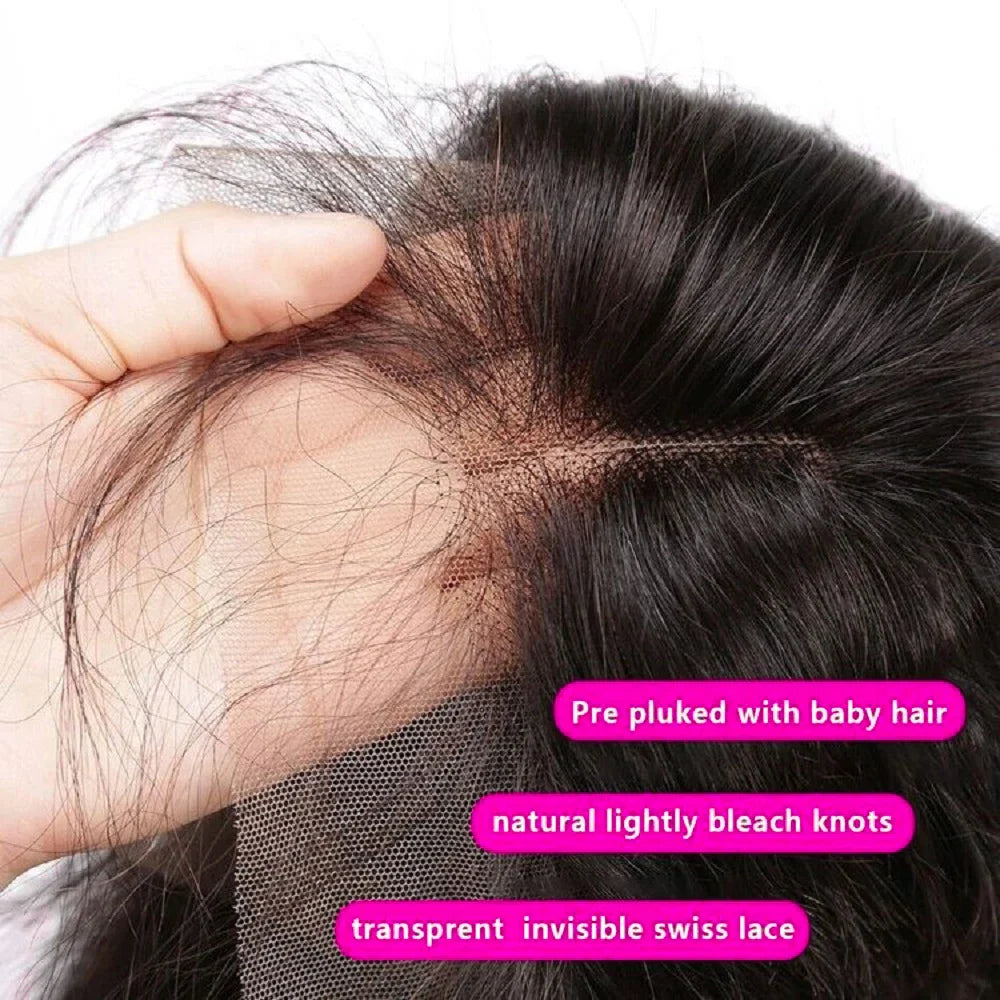 Straight HD Transparent Lace Frontal Wig | 13x4 & 4x4 Lace Closure | Pre-Plucked Human Hair