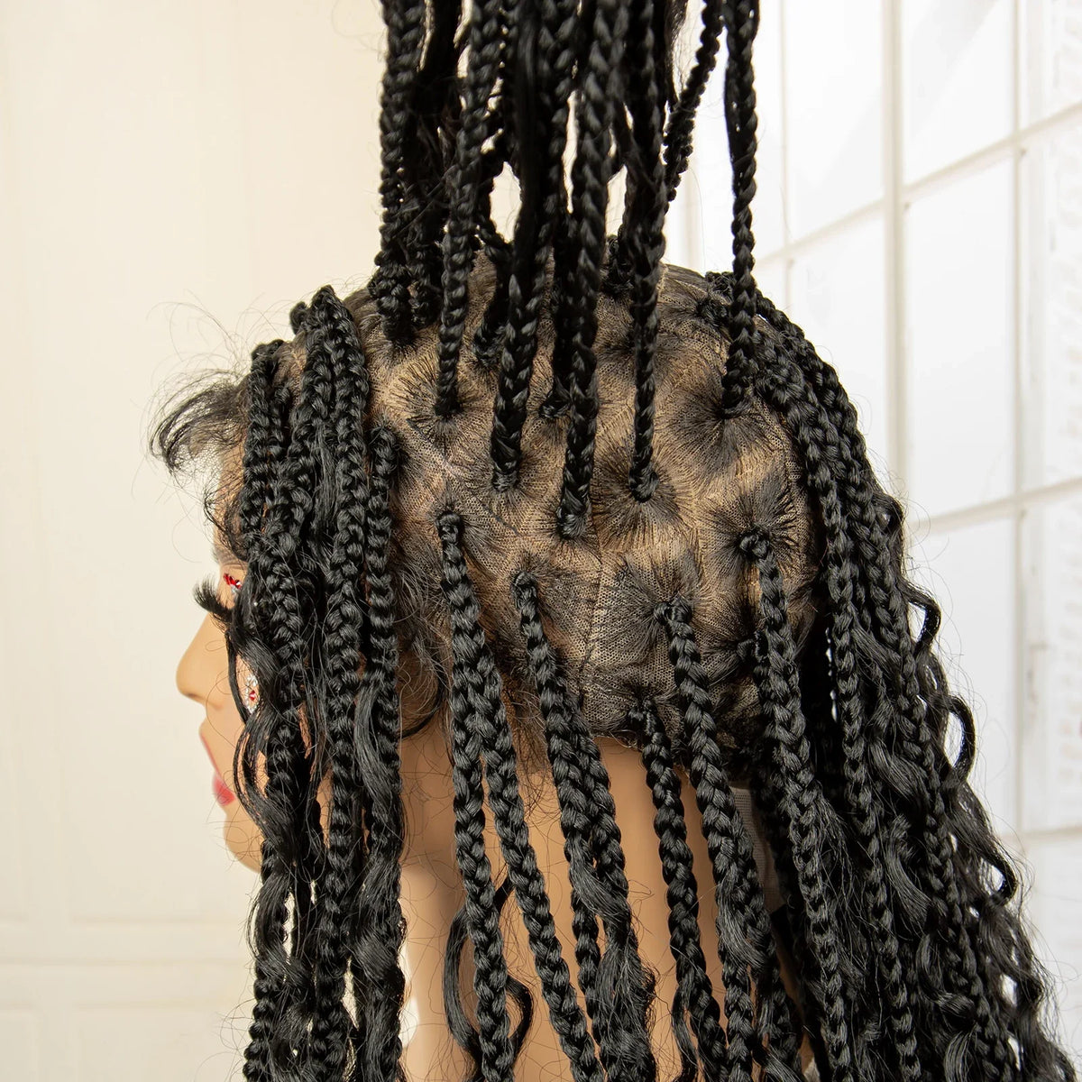 32 Inch Senegalese Twist Braided Wig - Knotless - Full Lace - Synthetic - with Baby Hair