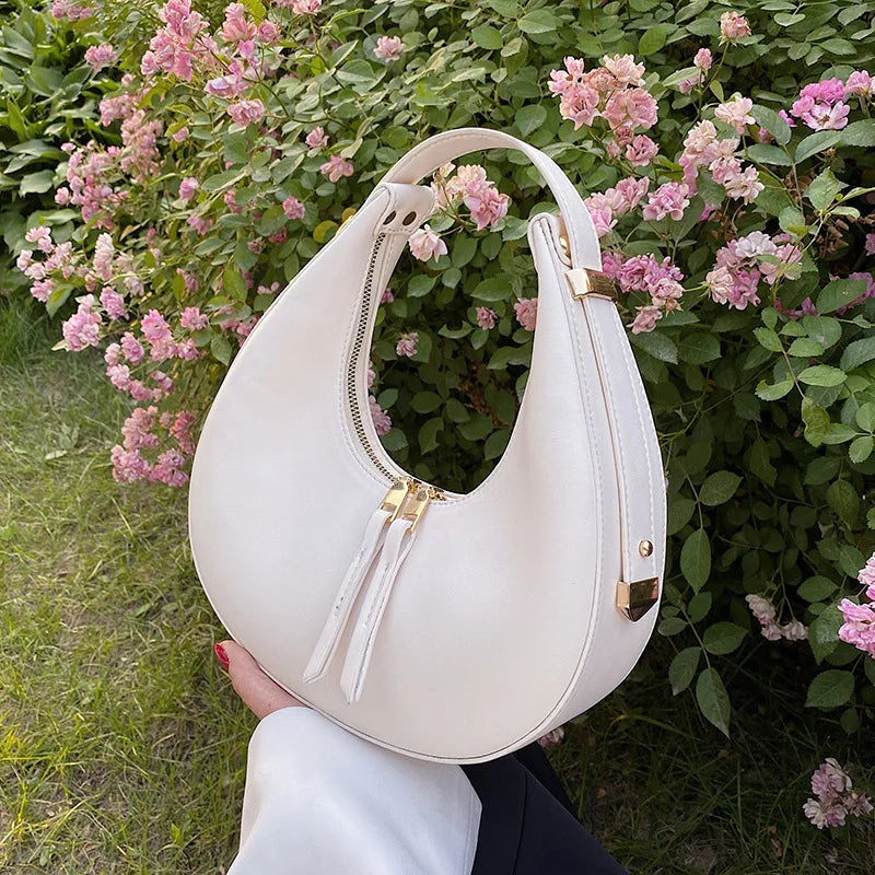 Luxury Half-Moon Underarm Bag for Women | PU Leather Shoulder & Crossbody Bag (Autumn Winter Fashion Armpit Handbag & Purse)