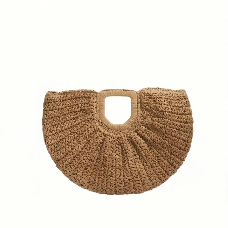 Brand Exquisite Double-sided Shell Handbag | Luxury Handmade Large Capacity Shell Crossbody Clutch Bag (Wooden Handle & Tote)