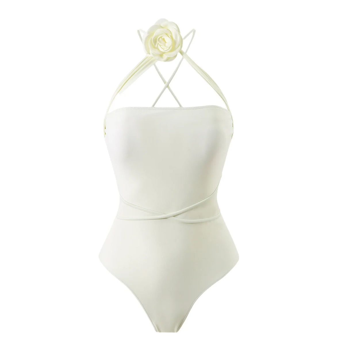 New One-piece Multi-wear One-piece Drawstring Strap Small Flower Swimsuit Swimsuit Bikini