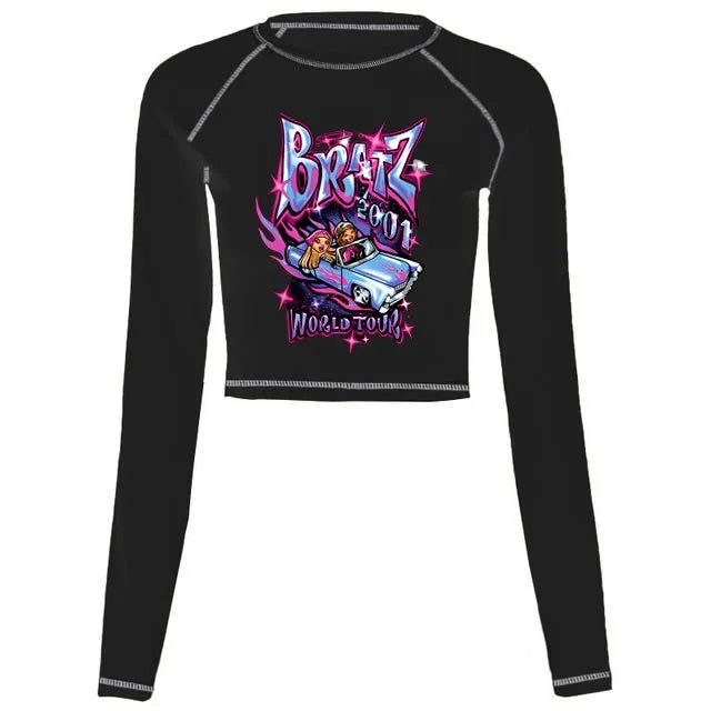 Women's Y2K Gothic Cartoon Print T-Shirt Trendy