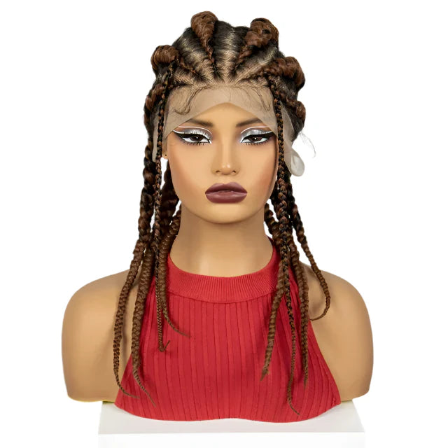 18" Natural Braided Wig | Full Lace | Baby Hair | Everyday Style