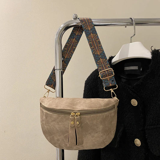 Stylish Hobo Solid Color Satchel | Luxury Designer Chest Bag & Women's PU Leather Waist Bags (Wide Strap Fashion Fanny Shoulder Pack)