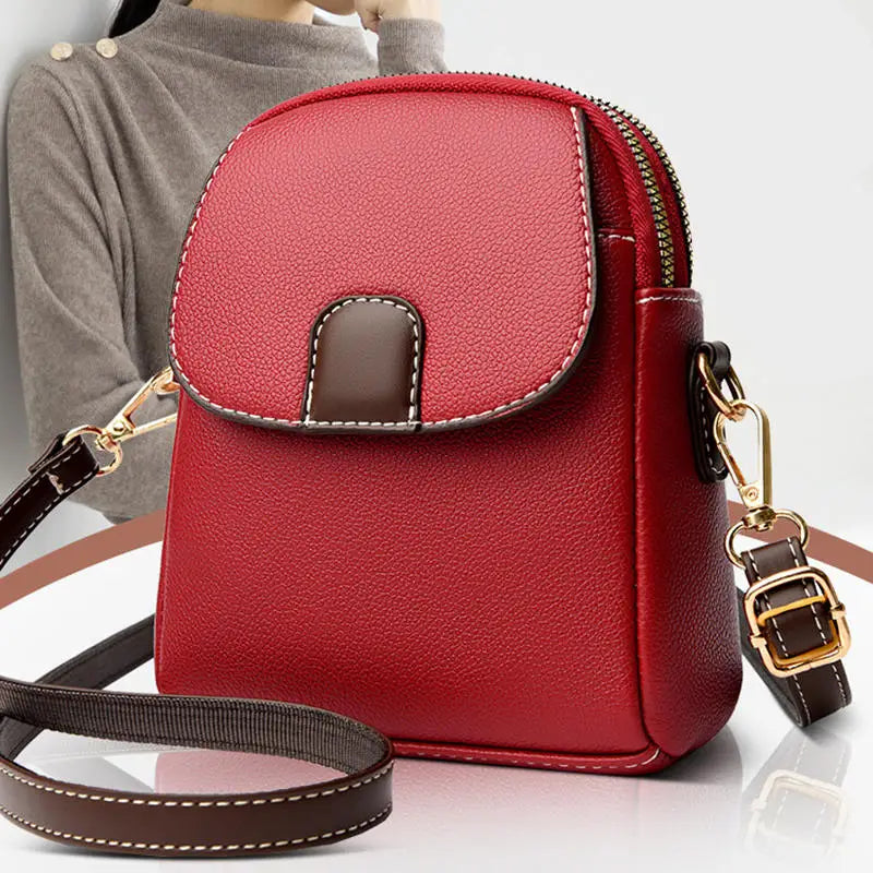 Fashion Leather Crossbody Bag for Women | Mini Shoulder Bag & Flip Zipper Messenger Bag (Students' Small Handbag)