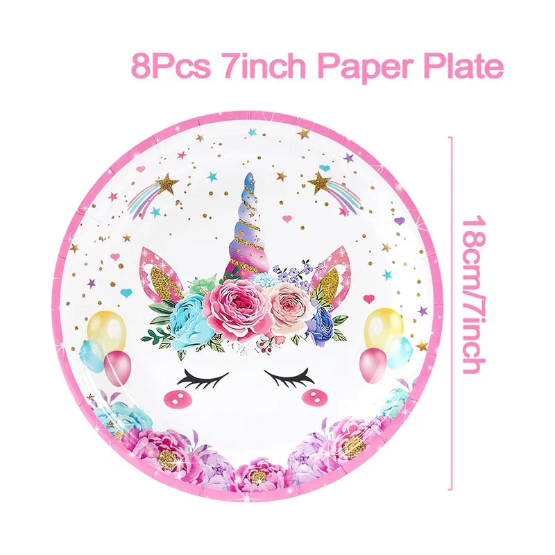 Rainbow Unicorn PE Tablecloth Happy Unicorn Theme Birthday Party Decorations Kids Favors Table Cover Girls Baby Shower Supplies