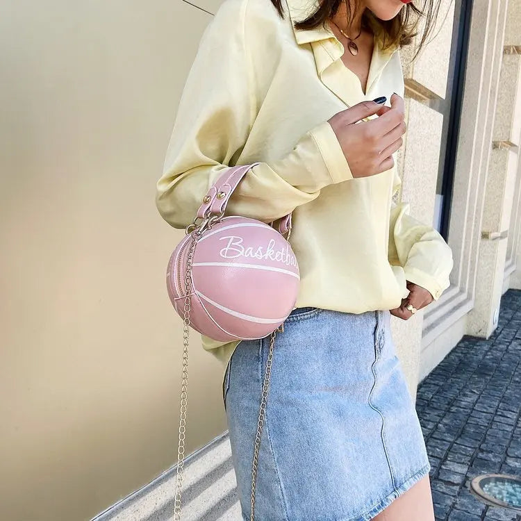 Hot Selling Ladies Spherical Bag | Personality Basketball Bag & New Shoulder Messenger Bag (Korean Round Bag Women's Bag)