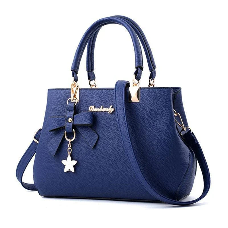 Famous Designer Brand Bags Women's Leather Handbags | Luxury Ladies Shoulder & Crossbody Purse (Fashion Tote with Rivets & Tassels)