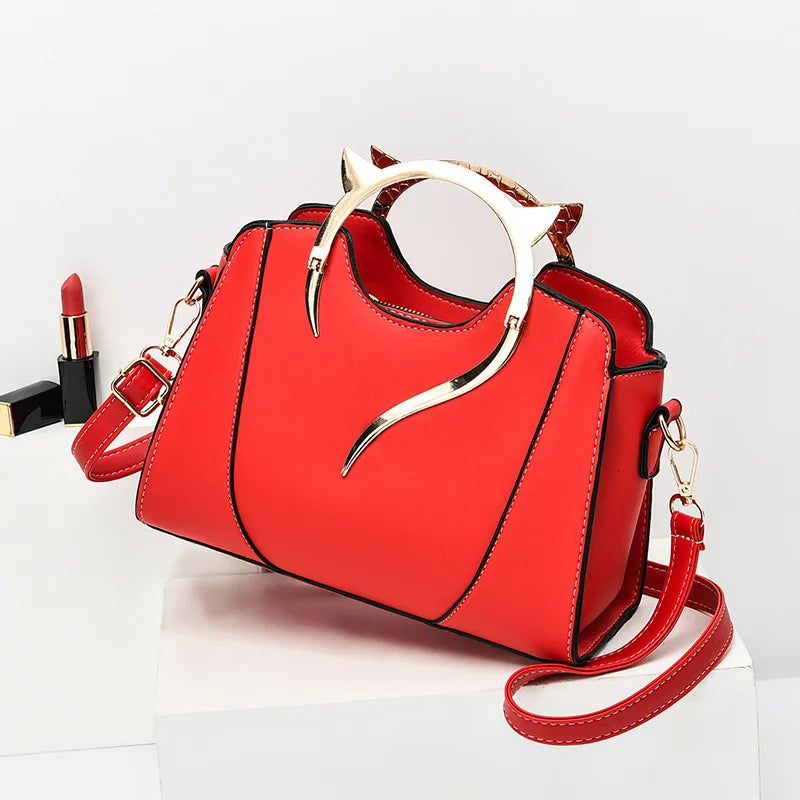 Fashion Leather Shoulder Bag & Chain Purse for Women | Small Crossbody & Trendy Underarm Bag (Square Satchel Handbag)