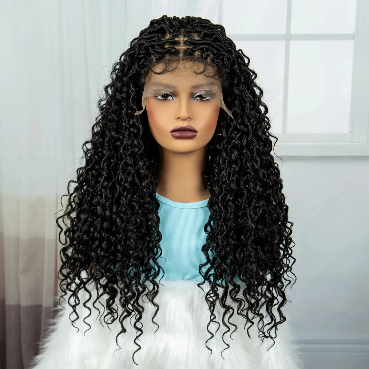 Burgundy Goddess Faux Locs Wig | Curly Ends | Lace Front | Baby Hair