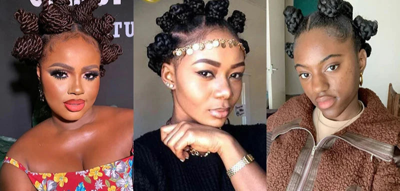 Full Lace Bantu Knots Braided Wig | Knotless Braids | Distressed Box Braids | Heat Resistant Synthetic Hair | For Black Women
