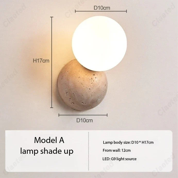 Creative Retro LED Cream Wind Tunnel Stone Lamp Living Room Background Wall Corridor Bedroom Bedside Lighting